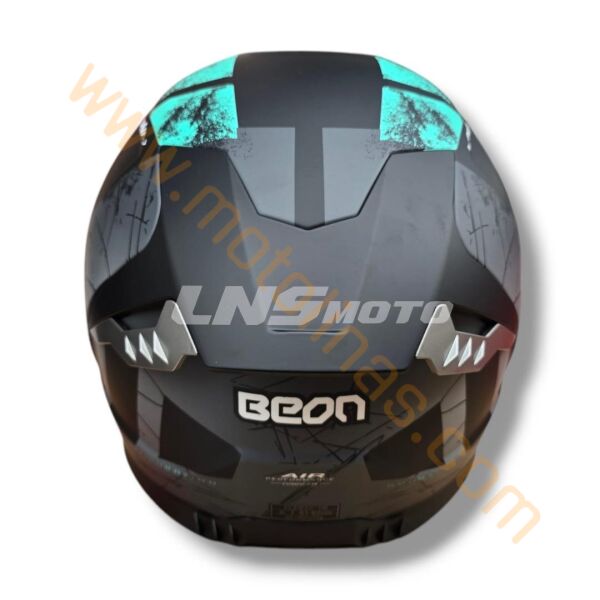 BEON FULL FACE KAPALI KASK ( E BELGELİ ) SİYAH-YEŞİL[ L ]