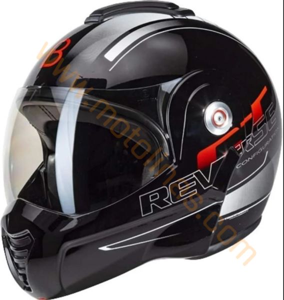 BEON ÇENE AÇILIR VİZÖRLÜ KASK REVERSE SİYAH KIRMIZI [ L ]