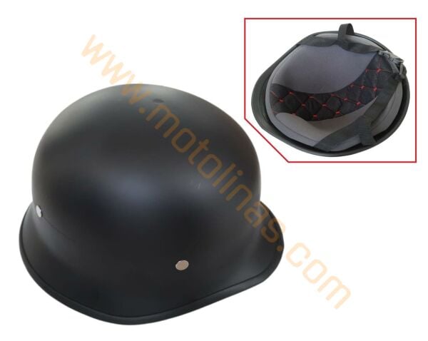 MOTOSİKLET NAZİ MODEL KASK [MAT SİYAH]