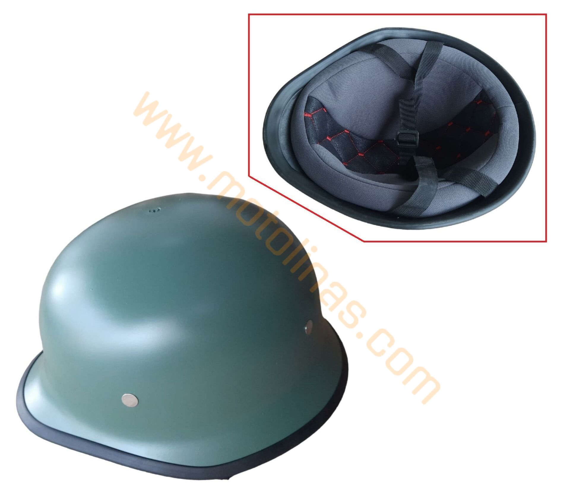 MOTOSİKLET NAZİ MODEL KASK [MAT YEŞİL]