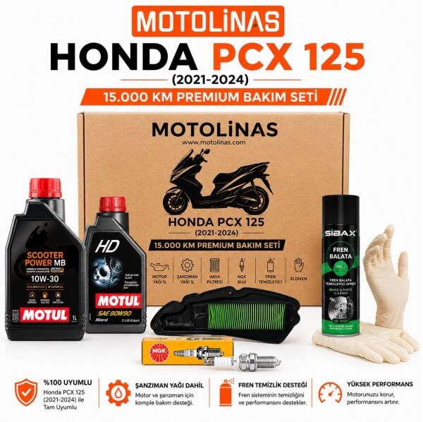 Honda PCX 125 2021-2024 Bakım Seti - 15.000 KM Premium Bakım Paketi - Motul Yağlı