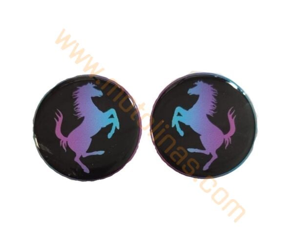 Sticker 3d Damla Ferrari [siyah-mor] 2 Li 4cm X 4cm - Universal