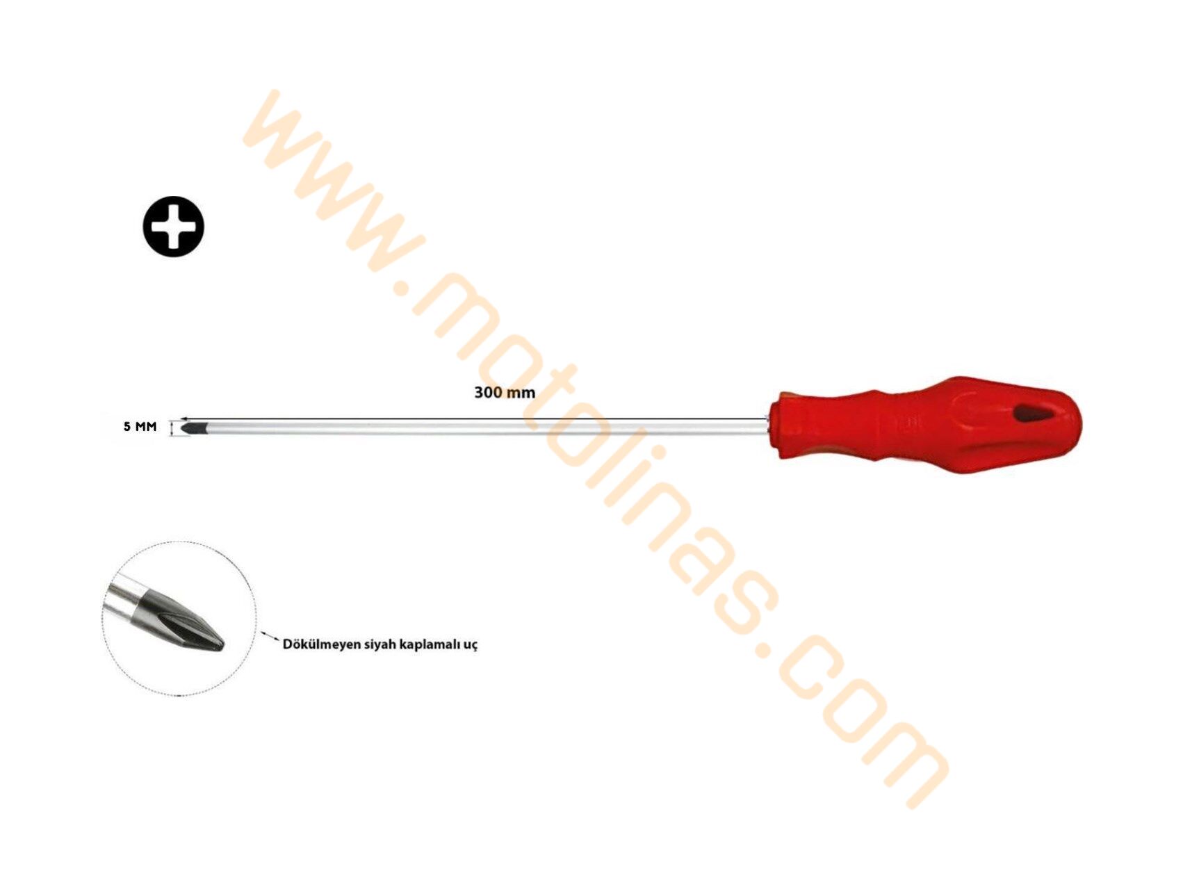 Tornavida Uzun Boy Mıknatıslı Şiş Tornavida 5mm 30 CM 1 Adet Yıldız Baş