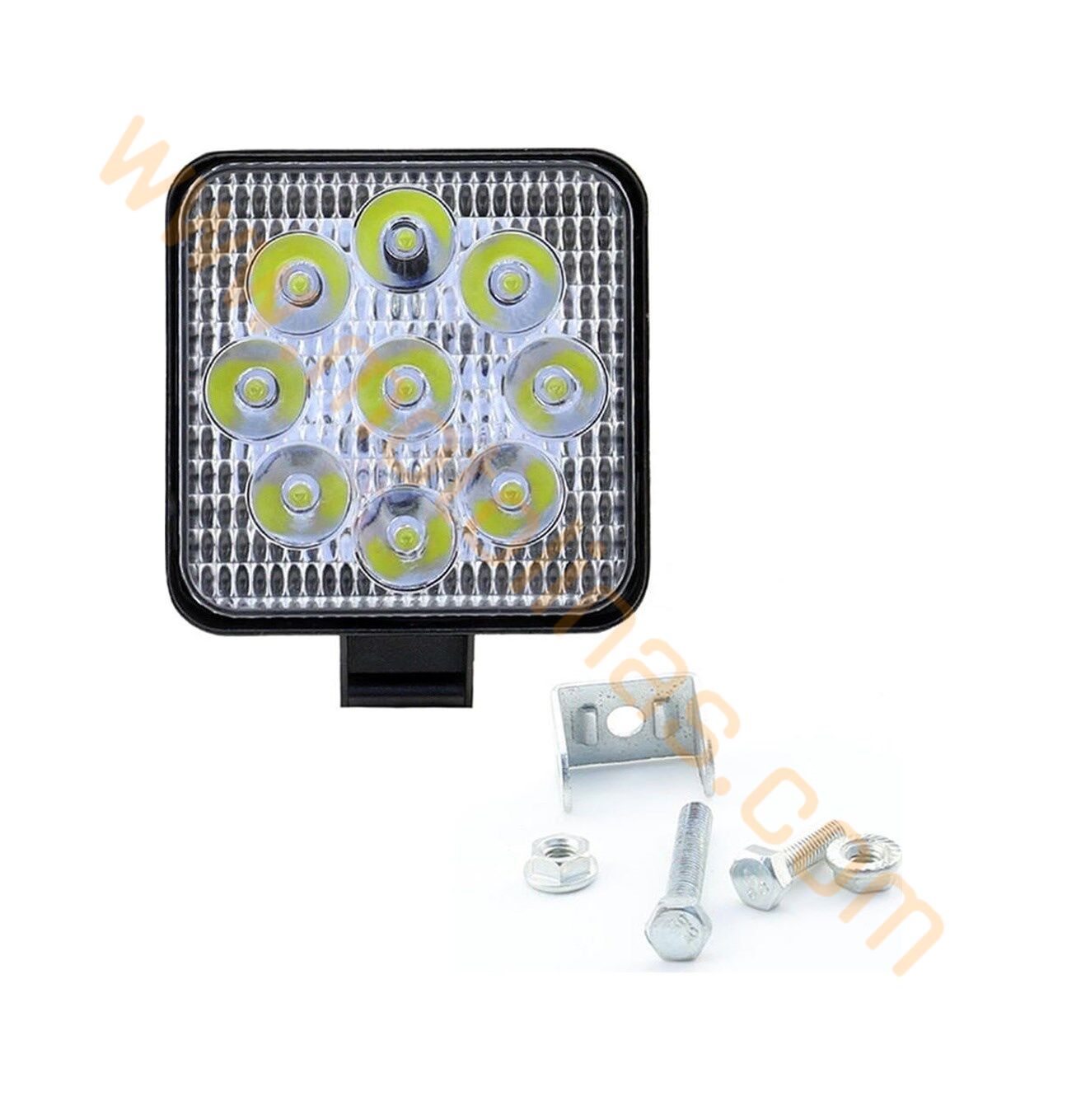 Off Road Sis Farı Lambası 9 Ledli Kare 1 ADET Paket Su Geçrmez LED