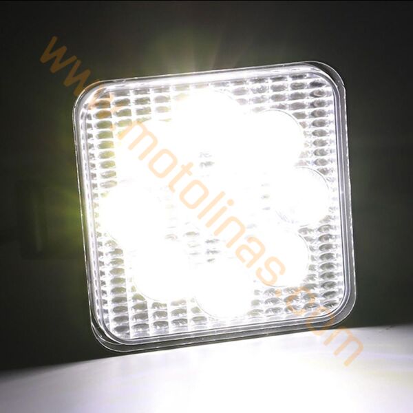 Off Road Sis Farı Lambası 9 Ledli Kare 1 ADET Paket Su Geçrmez LED