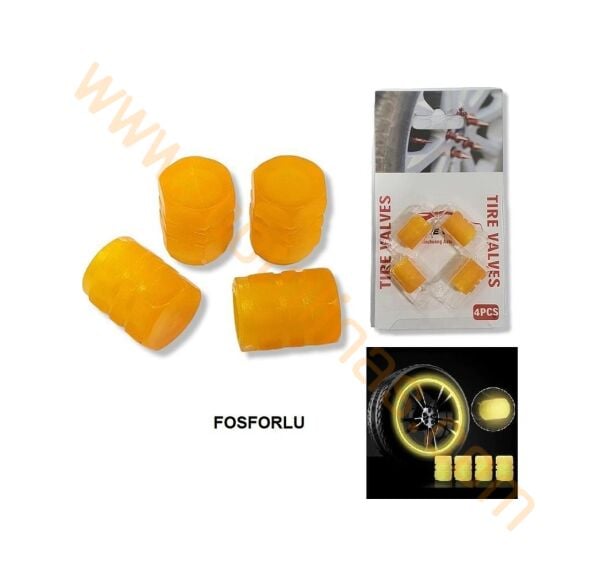 Fosforlu Floresan Led Sarı Pilsiz Sibop Kapağı, Sibop Kapağı gece yanar 4 adet