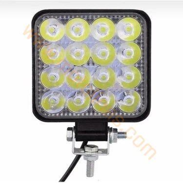 Off Road Sis Farı Lambası 16 Ledli Kare 10x10cm 12/80v - 48w