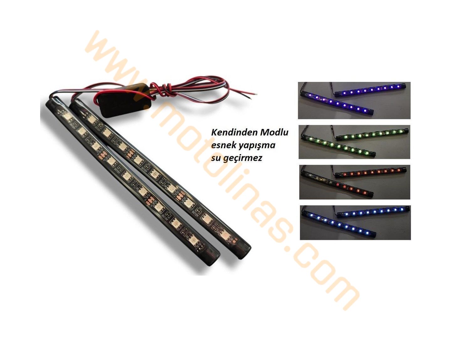 Motosiklet Led Şerit Aksesuar Kendinden Modlu,su Geçirmez 17cm İkili - Universal