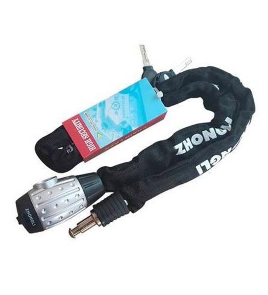 Zhongli Bez Kaplamalı Zincir Kilit 6x200 cm Universal Motosiklet ve Bisiklet Güvenlik Kilidi