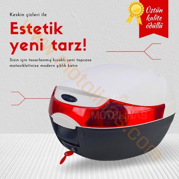 MEFATECH MOTOSİKLET ÇANTASI 33 LİTRE - BEYAZ