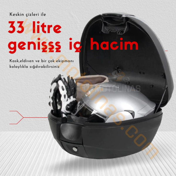 MEFATECH MOTOSİKLET ÇANTASI 33 LİTRE - BEYAZ