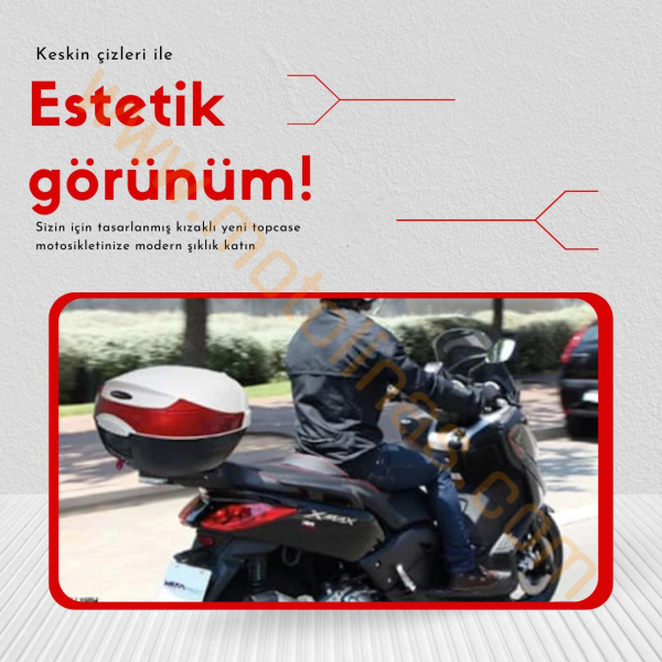 MEFATECH MOTOSİKLET ÇANTASI 33 LİTRE - BEYAZ