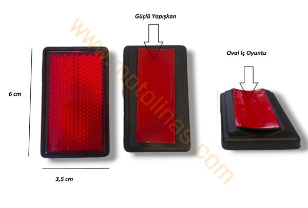 Motosiklet Ön Amortisör İçi Reflektör Kırmızı 2’li Set | Güçlü Yapışkanlı