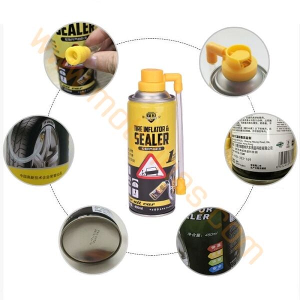 Lastik Patlak Tamir Spreyi 450 ml Universal | Hava ve Köpük Lastik Tamiri