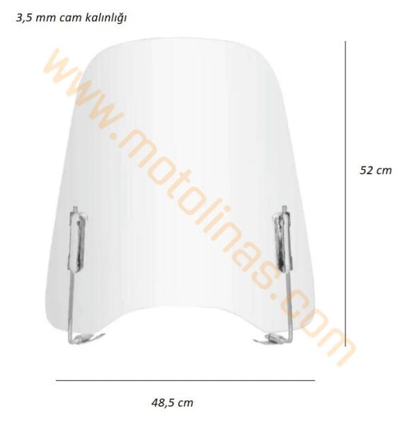 SİPERLİK CAMI [3,5mm] [UZUN MODEL] [MUHTELİF] 48,5*52 CM