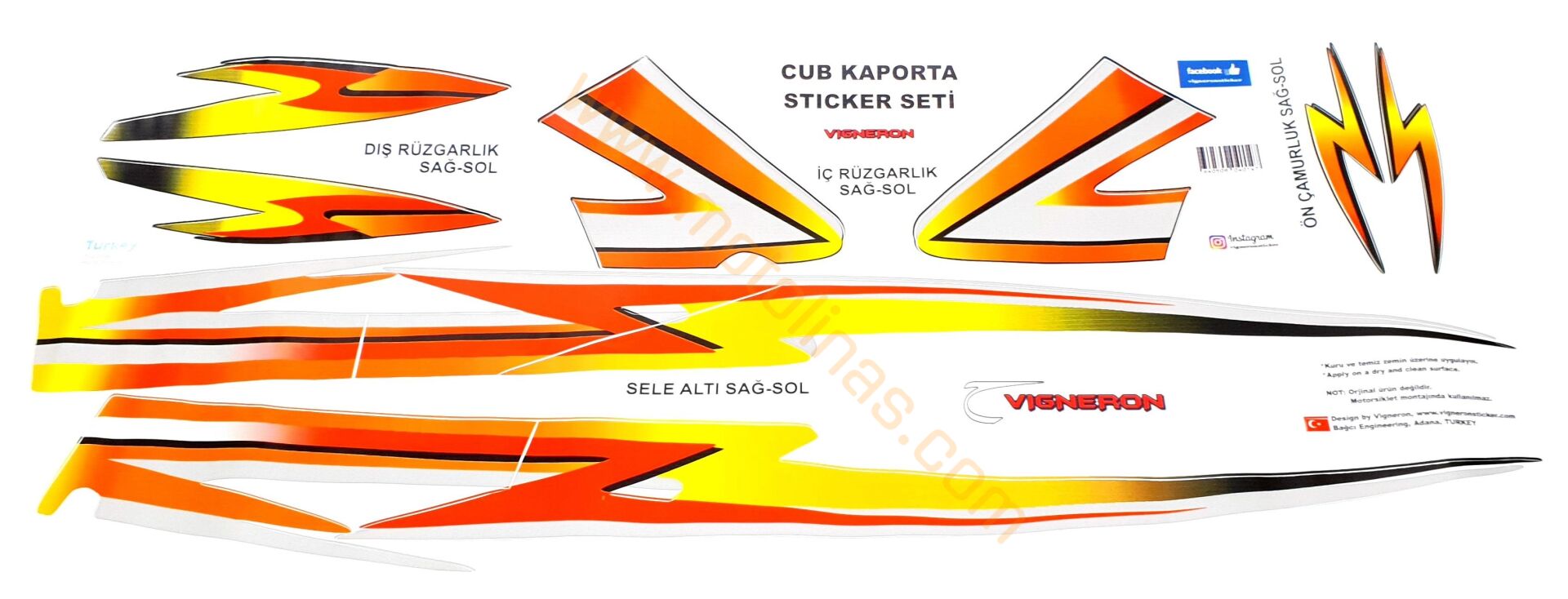 STİCKER SETİ FULL [YAZISIZ] - MONDİAL KH100