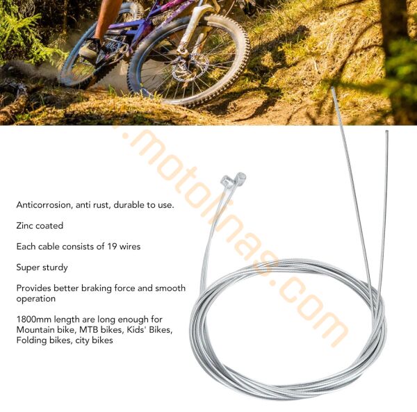 Bisan Baş Fren Teli 180 cm – Bisiklet Ön/Arka Fren Kablo Teli (2 Adet)