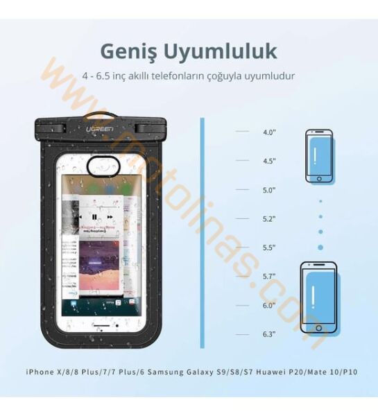 Su Geçirmez Telefon Kılıfı Pvc Model Askılı - Muhtelif
