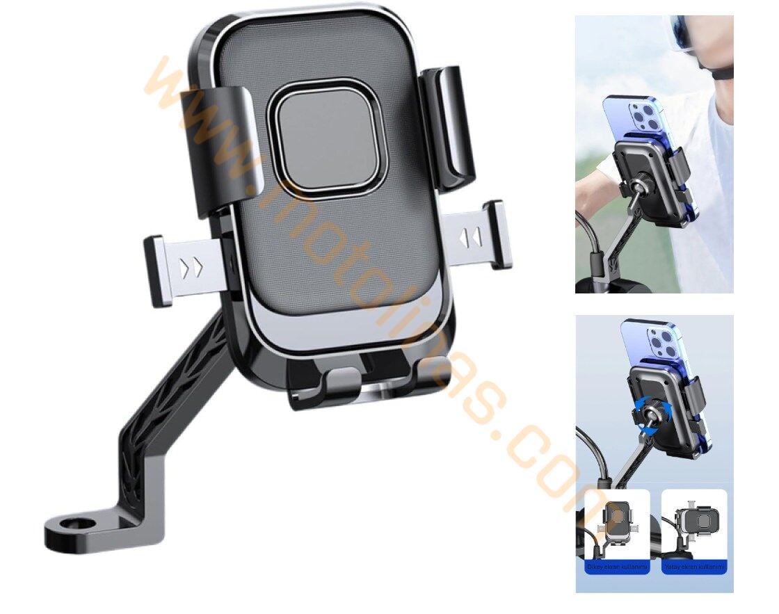 Telefon Tutucu Ayna Bağlantılı Otomatik Tutma - Universal