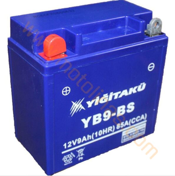 YİĞİT AKÜ 12V 9 AH MOTORSİKLET AKÜSÜ YB9-BS - 1 YIL GARANTİLİ