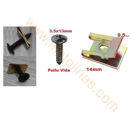 Motosiklet Kaporta Vidası 25 adet klips + 25 adet vida Set