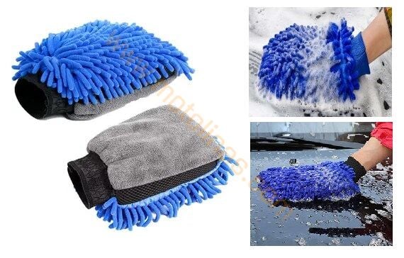 Motosiklet Yıkama Eldiveni Yünlü Hassas  Mikrofiber