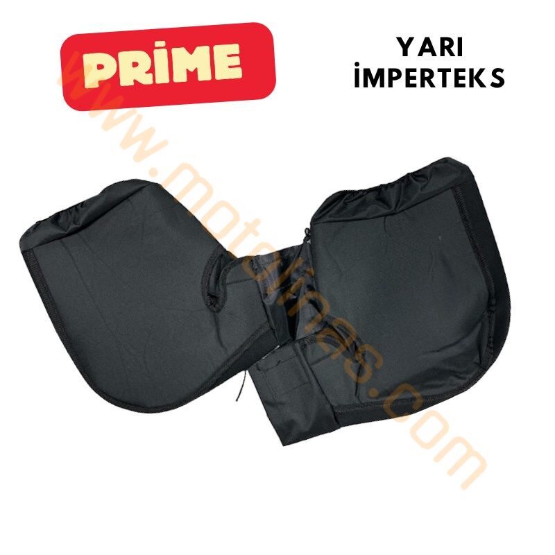 Motosiklet El Rüzgarlığı Yarı İmperteks- İçi  Kürklü + Reflektörlü Direksiyon Açık