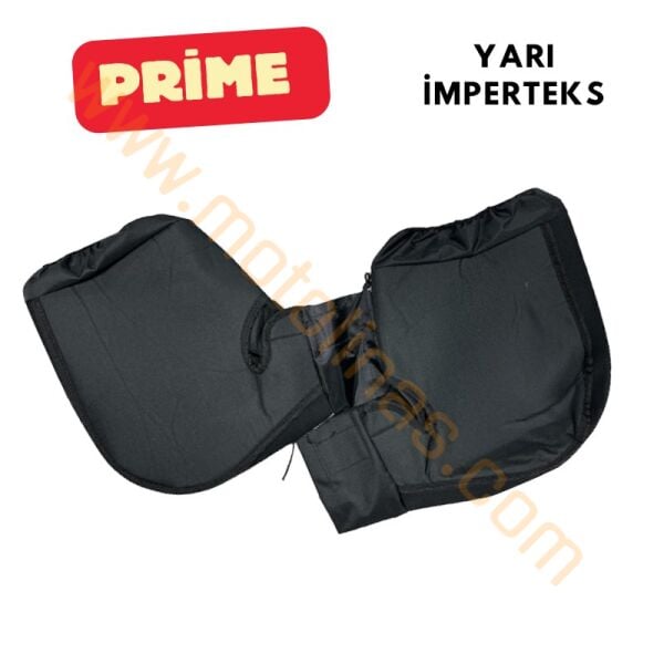 Motosiklet El Rüzgarlığı Yarı İmperteks- İçi  Kürklü + Reflektörlü Direksiyon Açık