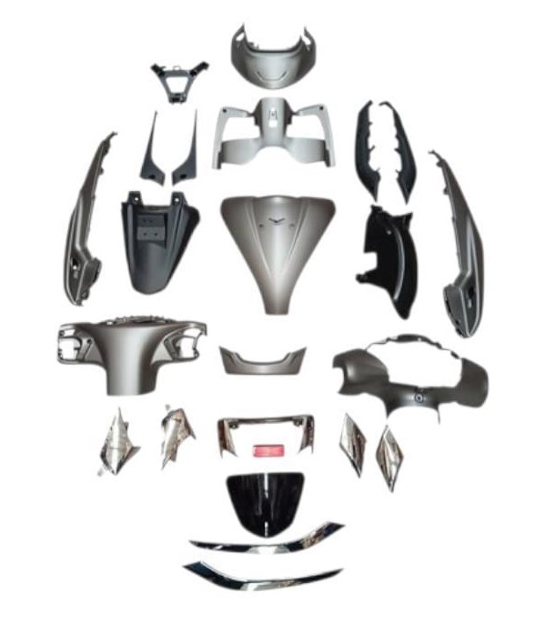TVS Jupiter 125 Kaporta Seti Gri Full Set OEM Kalite Komple Grenaj Takımı