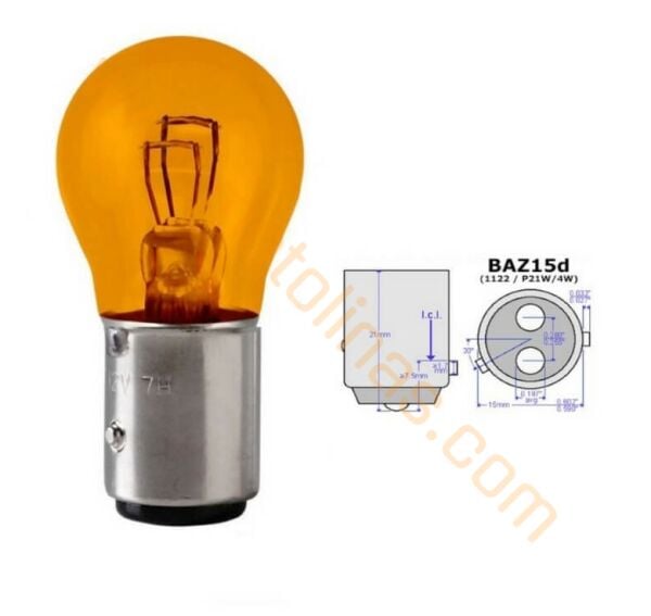 Motosiklet Stop Ampul Çift Duy Turuncu 21/5w 12v Adet Fiyat