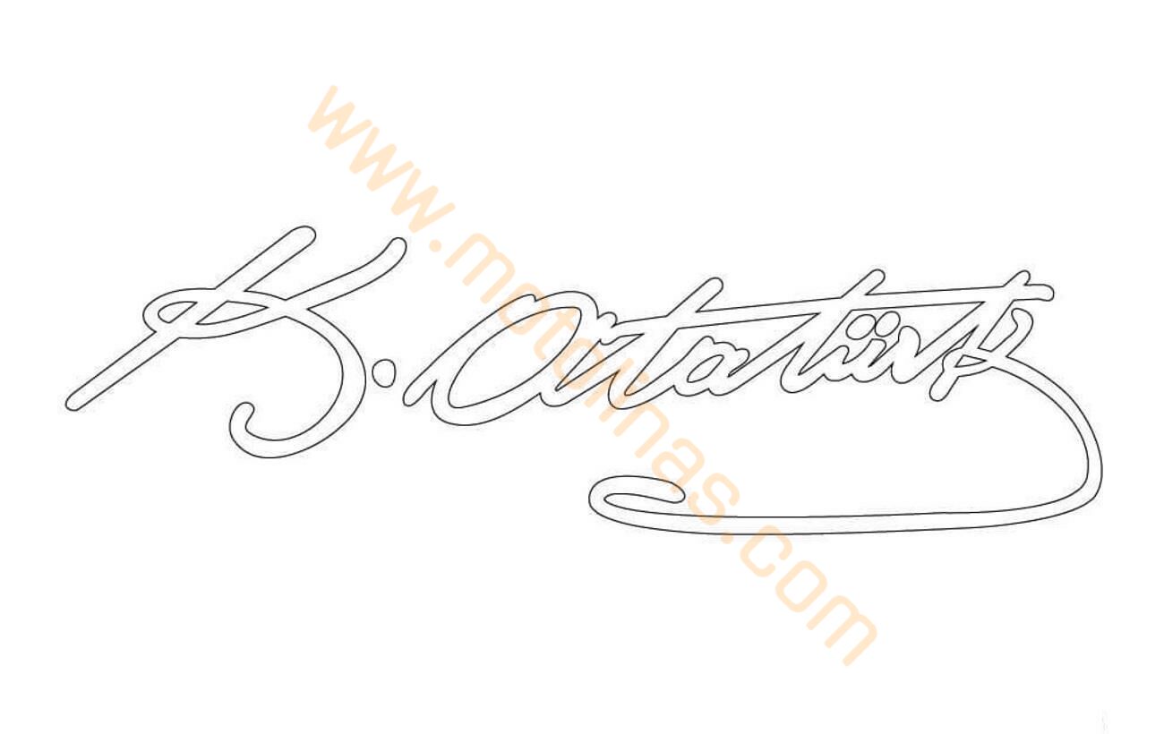 STİCKER K.ATATÜRK İMZA 4*15cm FOLYO BEYAZ ADET FİYAT