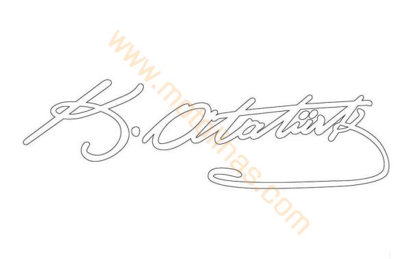 STİCKER K.ATATÜRK İMZA 4*15cm FOLYO BEYAZ ADET FİYAT