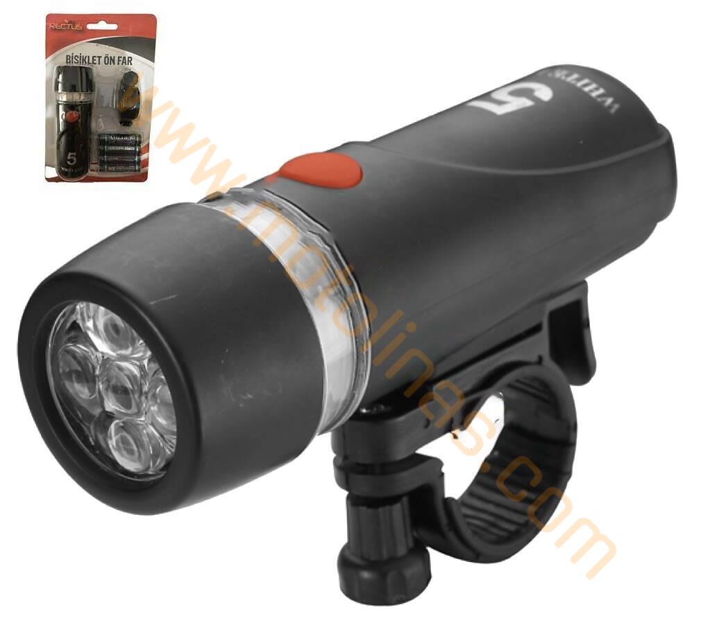 BİSİKLET ÖN FAR 5 LED 'Lİ [PİL DAHİL]