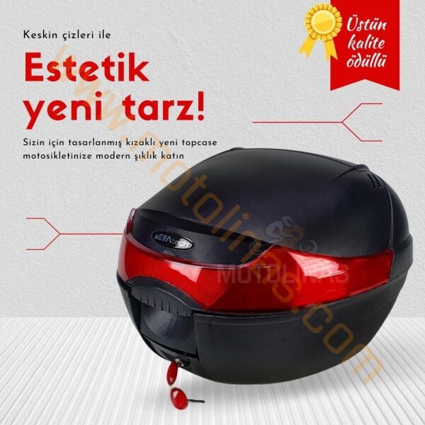 Mefatech Mf33 33Lt Siyah Çanta Topcase Kızaklı Full Aparatlı