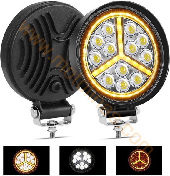 5 Modlu 12-24V Yuvarlak Off Road Tekne Çalışma Lambası