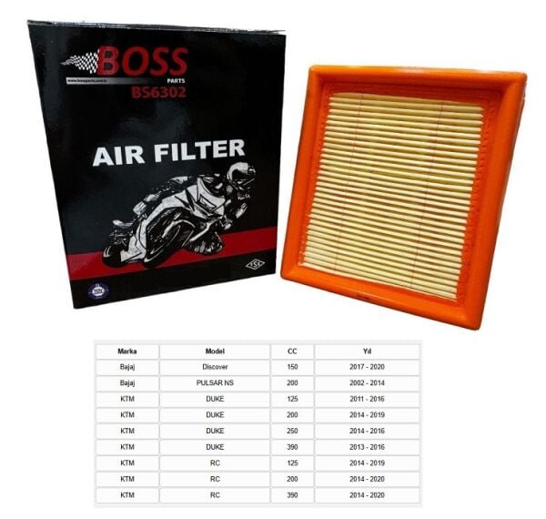 HAVA FİLTRESİ [BS6302] PERFORMANS- BAJAJ DİSCOVER, NS200 2002-20214, KTM DUKE 125,200,250,