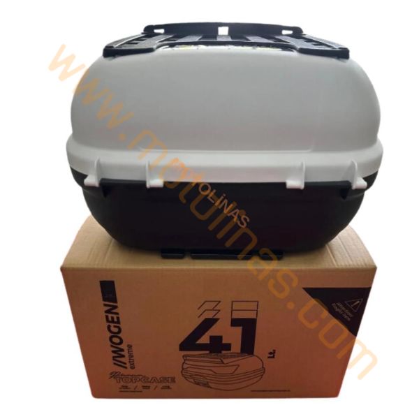 MOTOSİKLET ARKA TOPCASE ARKA ÇANTA 41 LİTRE BASİC BEYAZ