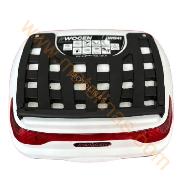 MOTOSİKLET ARKA TOPCASE ARKA ÇANTA 41 LİTRE BASİC BEYAZ