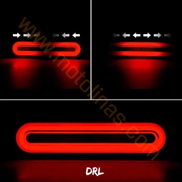 Motosiklet Ultra Güçlü Arka Çoklu 58 Led Sistem Park-Fren+Sinyal+Dörtlü Modlu