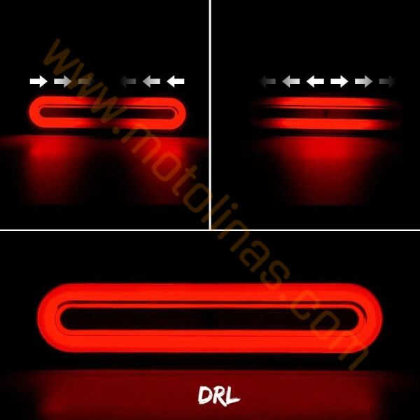 Motosiklet Ultra Güçlü Arka Çoklu 58 Led Sistem Park-Fren+Sinyal+Dörtlü Modlu