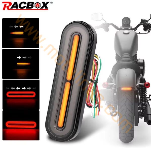 Motosiklet Ultra Güçlü Arka Çoklu 58 Led Sistem Park-Fren+Sinyal+Dörtlü Modlu