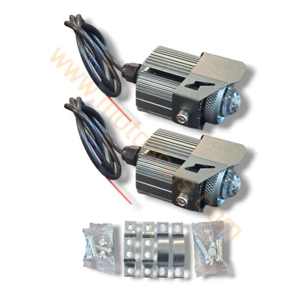 Motosiklet Atv Off Road Sis Farı Mercekli Sarı Beyaz Takım X3 Modlu Yüsek Işık