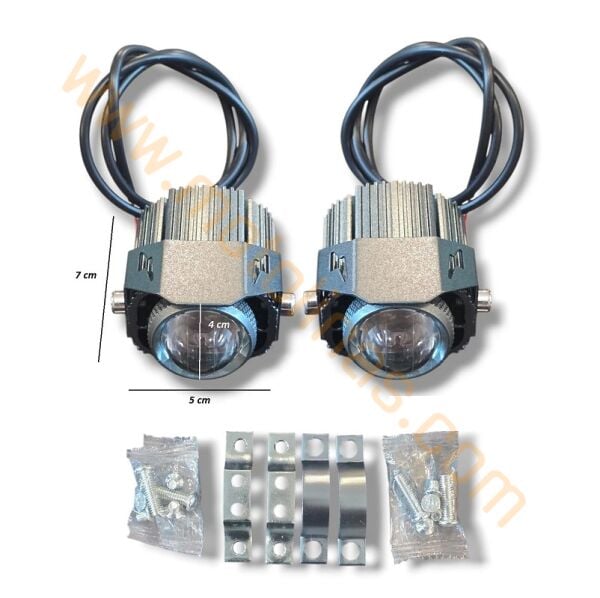 Motosiklet Atv Off Road Sis Farı Mercekli Sarı Beyaz Takım X3 Modlu Yüsek Işık