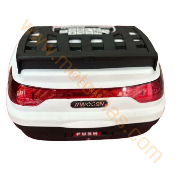 MOTOSİKLET ARKA TOPCASE ARKA ÇANTA 41 LİTRE SIRTIKLI BEYAZ