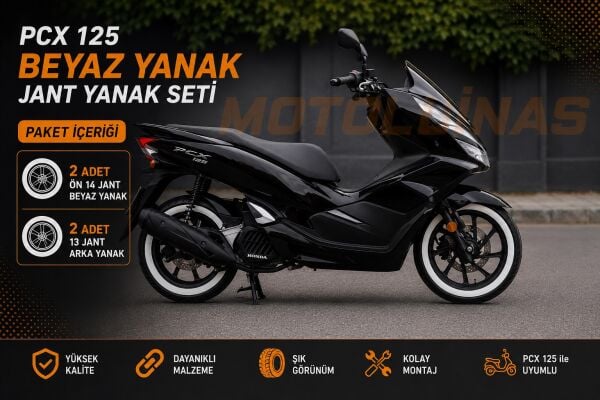LASTİK BEYAZ YANAK 2 ADET 13 JANT 2 ADET 14 JANT - MOTOSİKLET PCX