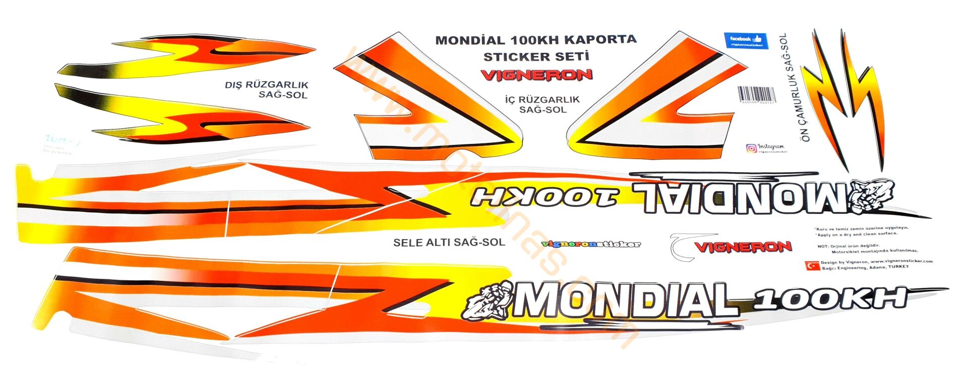 STİCKER SETİ FULL [YAZILI] - MONDİAL KH100