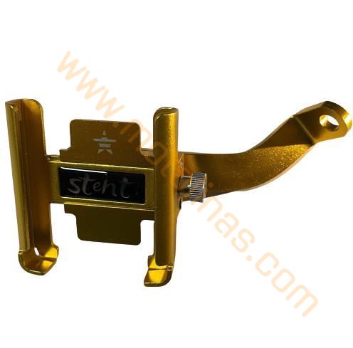 MOTOSİKLET TELEFON TUTUCU AYARLI AYNA BAĞLANTI GOLD