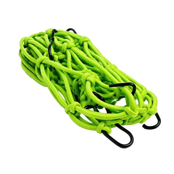 Motosiklet Kask Filesi Büyük Boy 40x40 cm Açık Yeşil 6 Kancalı A Kalite Universal