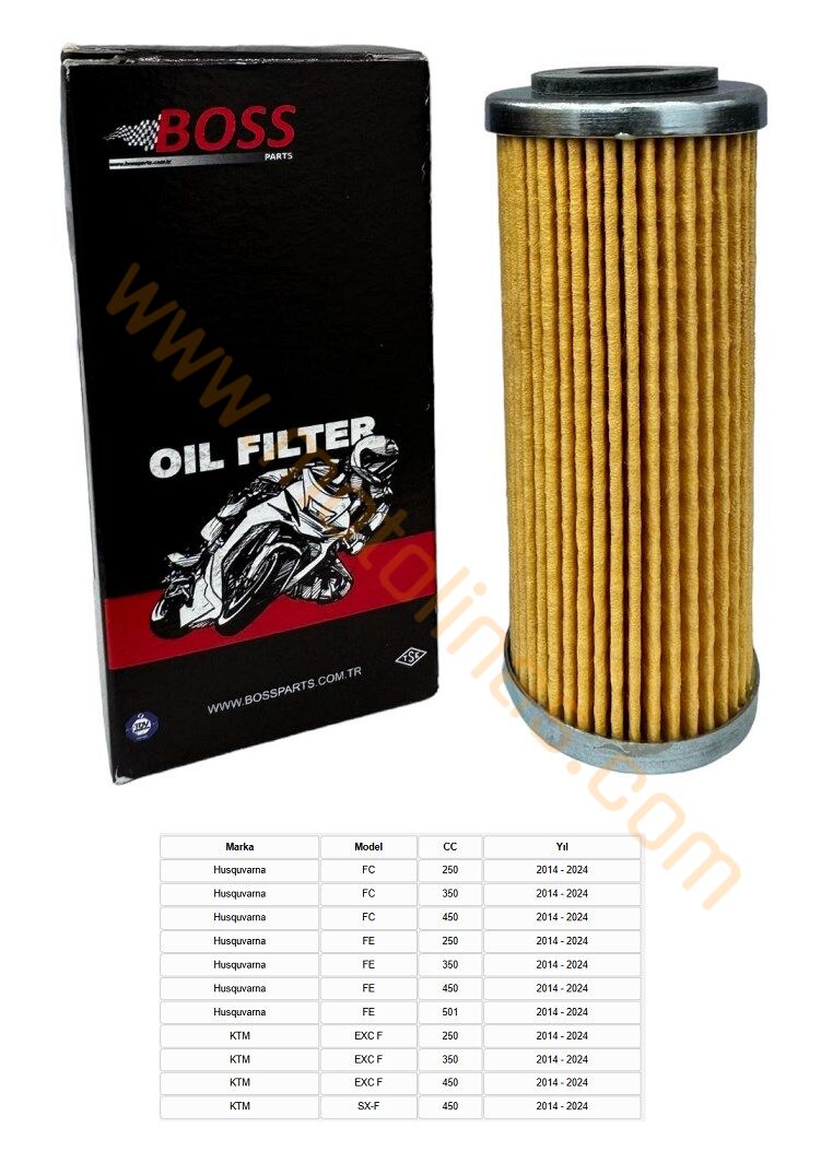 KAĞIT YAĞ FİLTRESİ [BS652] - Husquvarna Fc SERİSİ, KTM EXC F VE SX-F SERİSİ