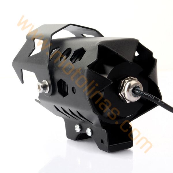 Motosiklet Sis Farı [Büyük Boy] Çakar Mod Mercekli Model Kafesli Sis Farı